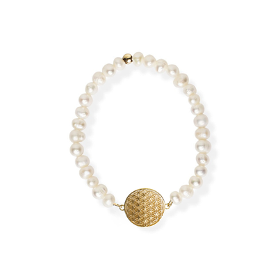 Flower Of Life Bracelet S – White Pearl