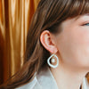 Arp Pearl and Porcelain Hoops - Black