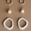 Arp Pearl and Porcelain Hoops - Dark Green