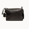 Leather Cosmetic Bag, Black - Medium
