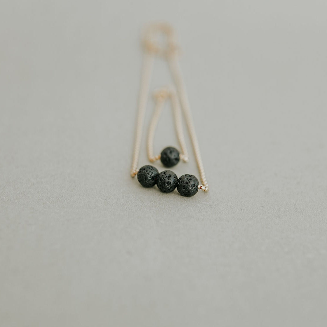 Diffuser Set, Necklace and Bracelet - Black Lava