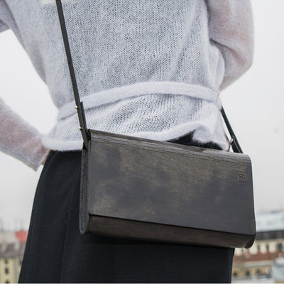 Large Glossy Wood Clutch