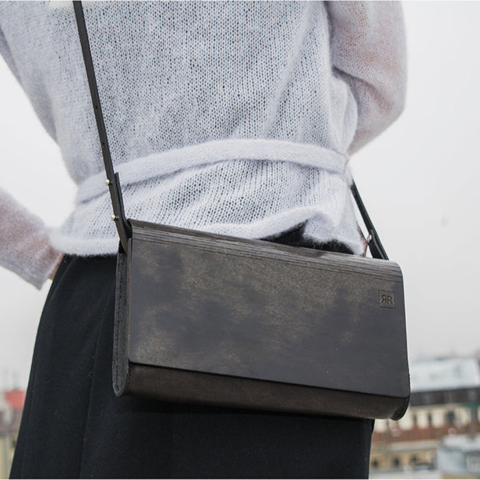 Small Glossy Wood Clutch