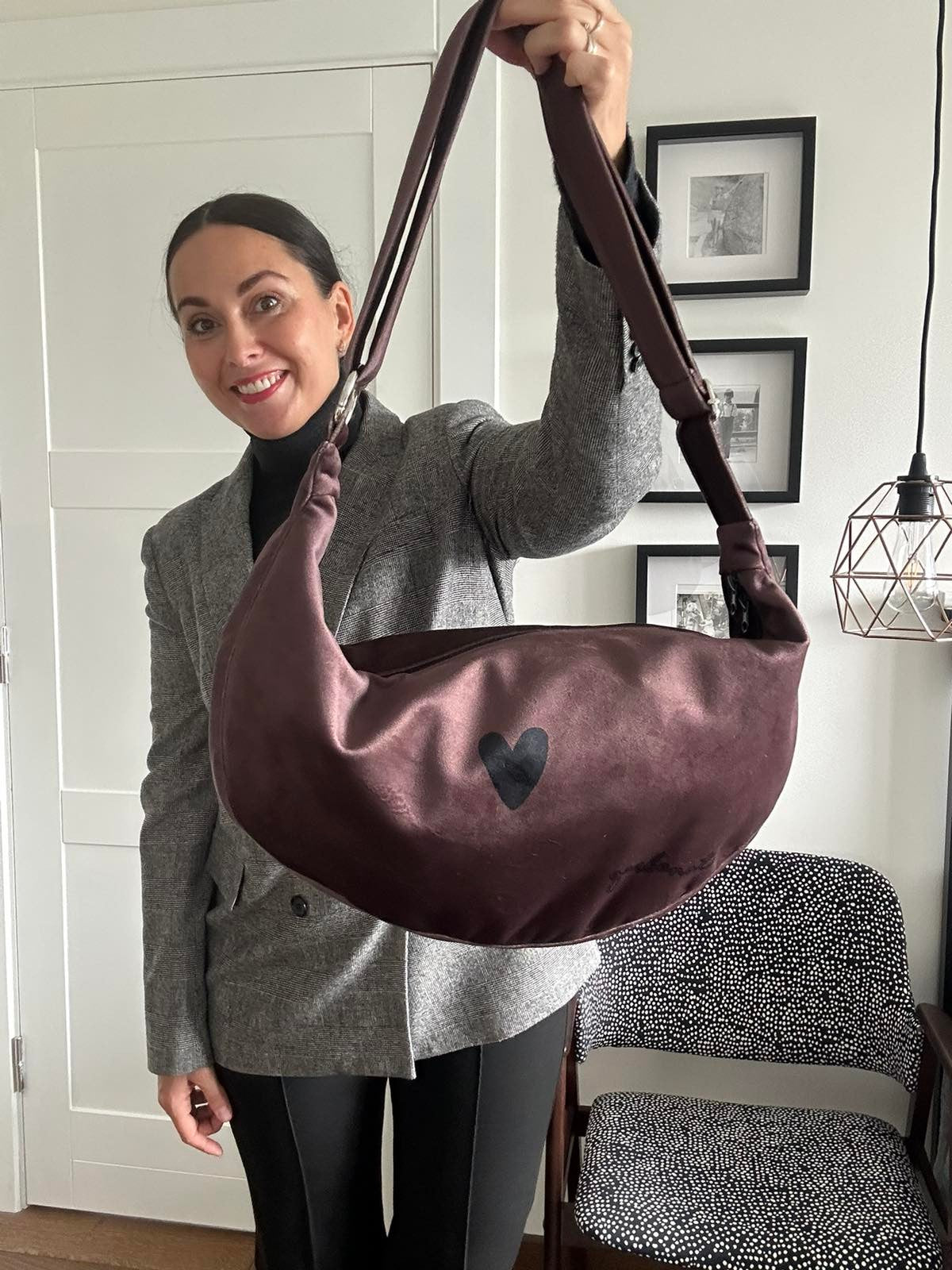 Hobo Bag Heart - Brown