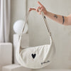 Hobo Bag Heart - White