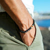Lava Stone Bracelet with Amber and Turquoise