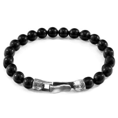 Nachi Silver and Stone Beaded Bracelet - Black Onyx