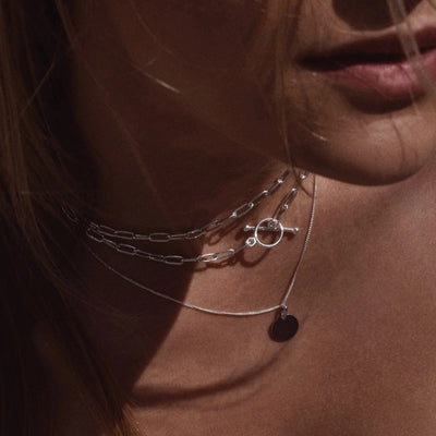 Paper Clip Choker - Silver
