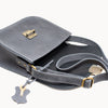 Natural Leather Saddle Bag Large – Grey